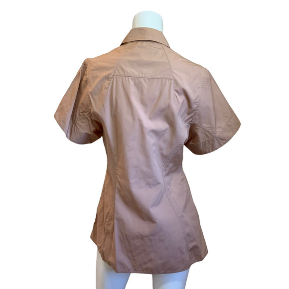 ESSE Studios Edition no. 4 Beige Tan Button Down Cotton Blouse sz 4 - Picture 3 of 8